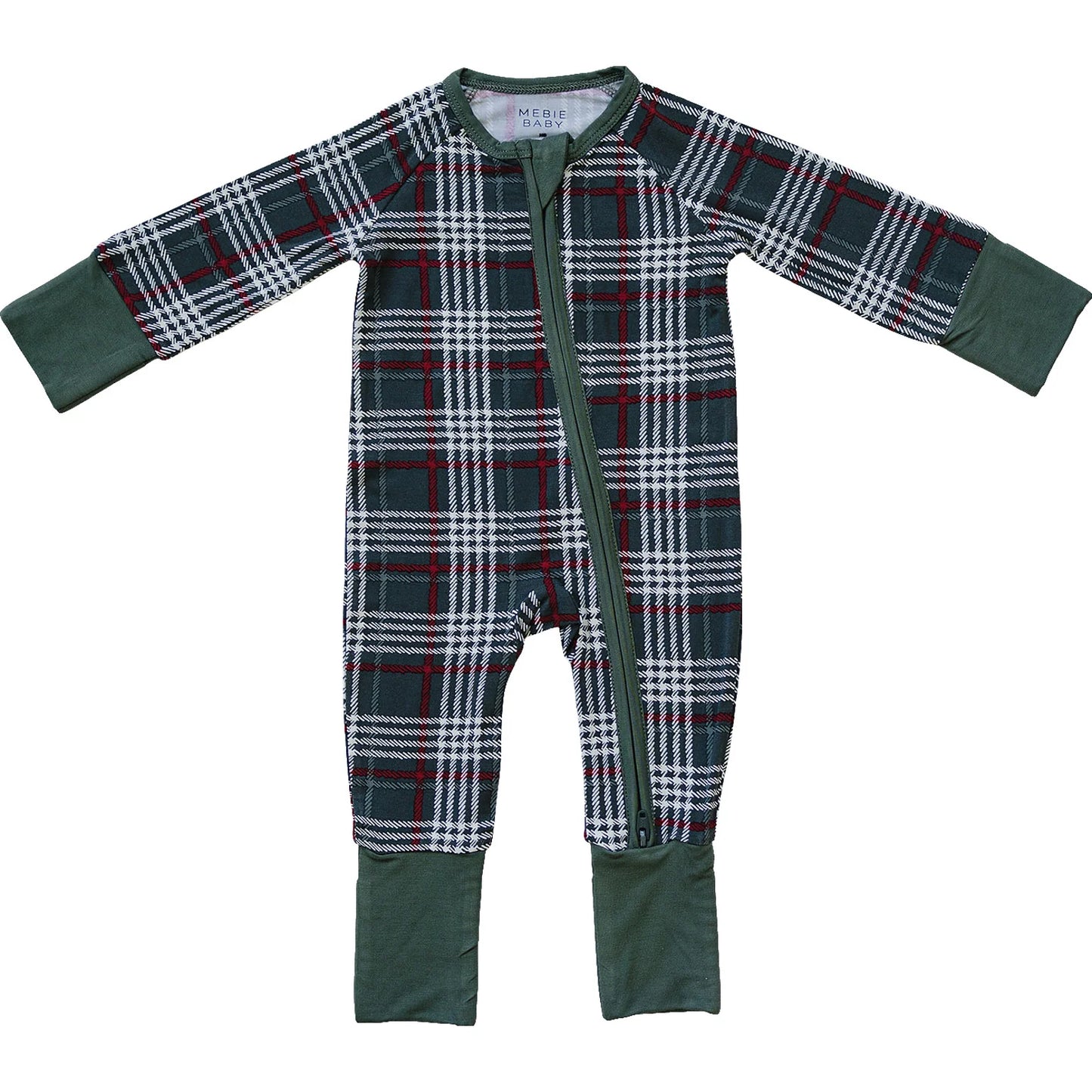 GREEN PLAID FOOTIE